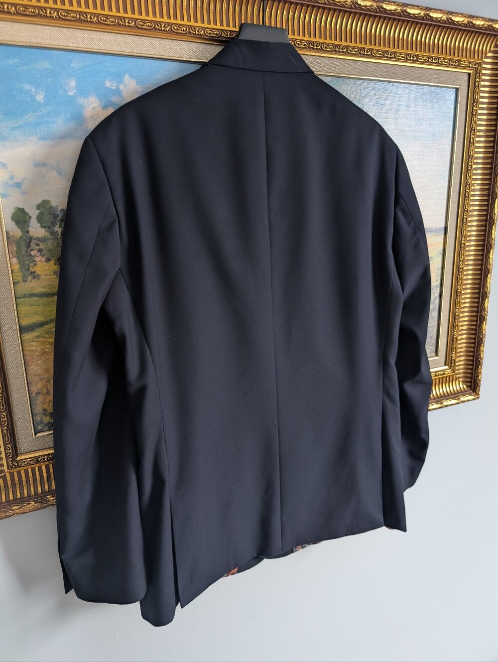 TALLIA Navy Blazer with Paisley Lining Large - Picture 2 of 8